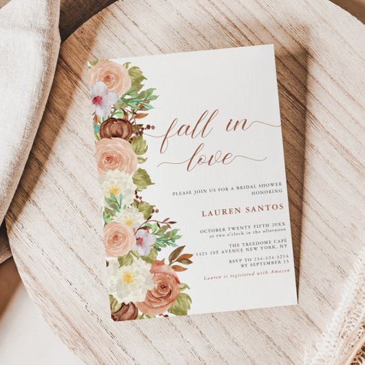 秋インラブミニマル秋ブライダルシャワー | 招待状