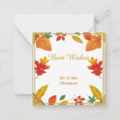 秋インラブメープル葉ズ秋の紅葉カップル ノートカード (裏面)