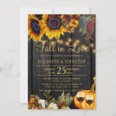 秋インラブラスティックフローラウッド婚約パーティ 招待状 (正面)