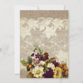 秋インラブラスティックフローラバーラップブライダルシャワー 招待状 (裏面)