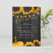 秋インラブラスティックフローラバーンウッドブライダルシャワー 招待状 (スタンド正面)
