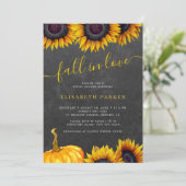 秋インラブラスティックフローラパンプキンブライダルシャワー 招待状 (スタンド正面)