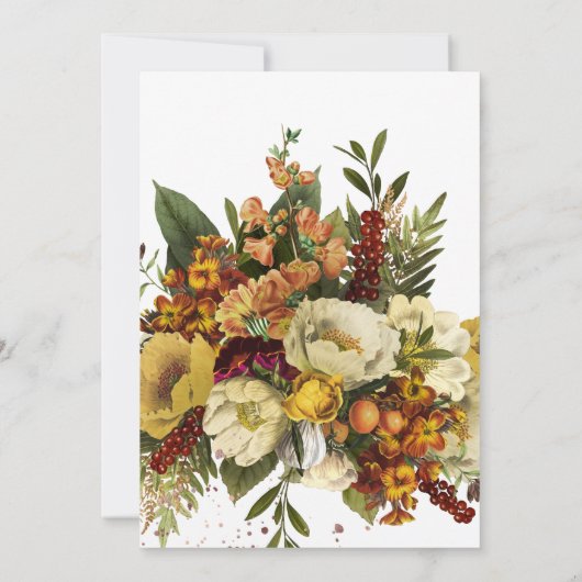 秋インラブラスティフローラモダンブライダルシャワー 招待状 (裏面)