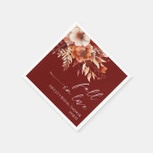 秋インラブラスティブルゴーニュフローラブライダルシャワー スタンダードカクテルナプキン (角)