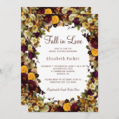 秋インラブラストラスティックフローラエレガントブライダルシャワー 招待状 (正面/裏面)