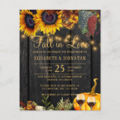 秋インラブラストラスティック婚約パーティ招待状 (正面)