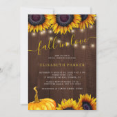 秋インラブラスプルトカボチャフローラブライダルシャワー 招待状 (正面)