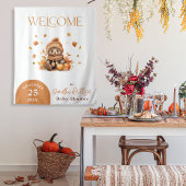 秋インラブリトルテディベアオレンジカボチャ タペストリー