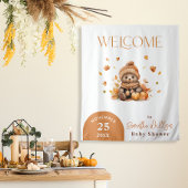 秋インラブリトルテディベアオレンジカボチャ タペストリー