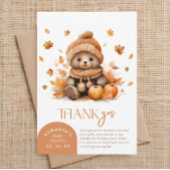 秋インラブリトルテディベア紅葉 サンキューカード