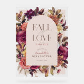 秋インラブリースアーチピンクベビーシャワーウェルカム アクリルサイン (正面)