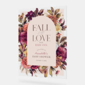 秋インラブリースアーチピンクベビーシャワーウェルカム アクリルサイン (傾斜)