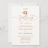 秋インラブリーフモノグラムクレストエレガントな結婚式 招待状 (正面)