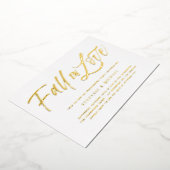 秋インラブレタリング金ゴールド婚約パーティ 箔招待状 (回転した状態)