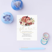 秋インラブレッドピンクフローラパンプキンブライダルシャワー チラシ (シングル)