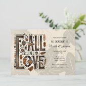 秋インラブレトロ秋秋婚約シャワー 招待状 (スタンド正面)