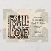 秋インラブレトロ秋秋婚約シャワー 招待状 (正面/裏面)