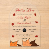 秋インラブロエレガントマン葉秋の結婚式 アクリル招待状 (正面)