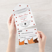 秋インラブロエレガントマン葉秋の結婚式 オールインワン招待状 (貼ってはがせる)