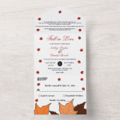 秋インラブロエレガントマン葉秋の結婚式 オールインワン招待状 (内側)