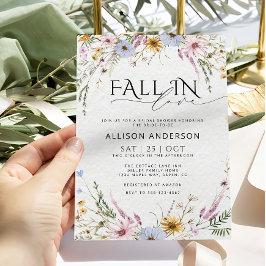 秋インラブワイルドフラワーズブライダルシャワー招待 招待状