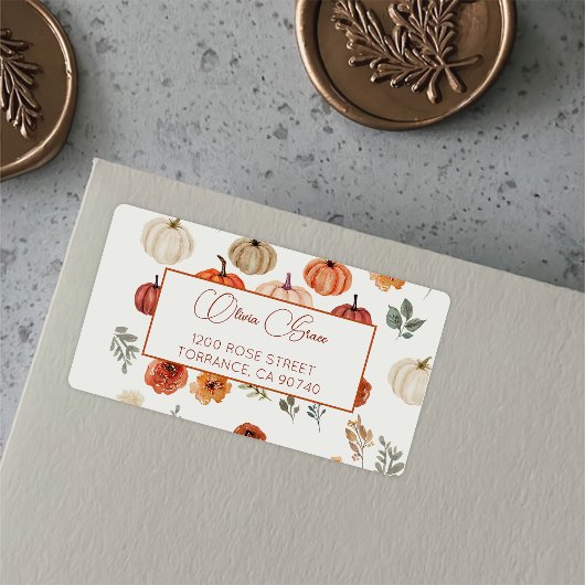 秋インラブワイルドフラワーパターラベル ラベル