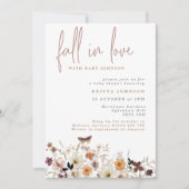 秋インラブワイルドフラワーフローラベビーシャワー 招待状 (正面)