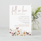 秋インラブワイルドフラワーフローラベビーシャワー 招待状 (スタンド正面)