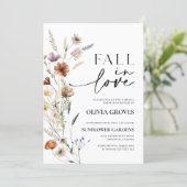 秋インラブワイルドフラワーブライダルシャワー招待 招待状 (スタンド正面)