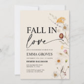 秋インラブワイルドフラワーボホブライダルシャワー 招待状 (正面)