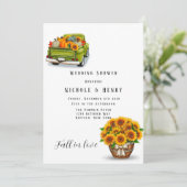 秋インラブヴィンテージトラックパンプキンウェディングシャワー 招待状 (スタンド正面)