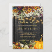 秋インラブ秋のフローラレースウッドブライダルシャワー 招待状 (正面)