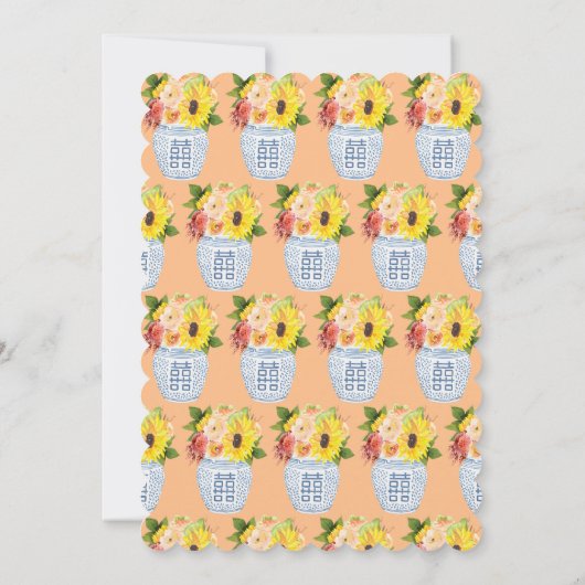 秋インラブ秋の花in花器ブライダルシャワー 招待状 (裏面)