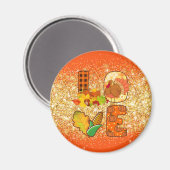 秋インラブ秋カスタマイズ文字と色 マグネット (正面/裏面)