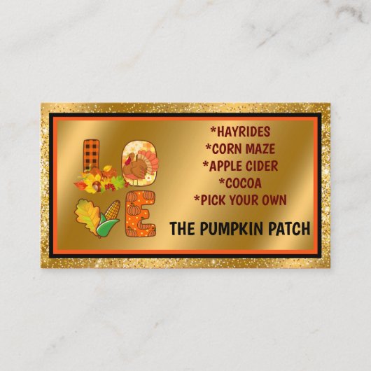 秋インラブ秋カスタマイズ文字と色 名刺 (正面)