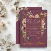 秋インラブ秋フローラエレガントブルガンディインヴィッティ 招待状