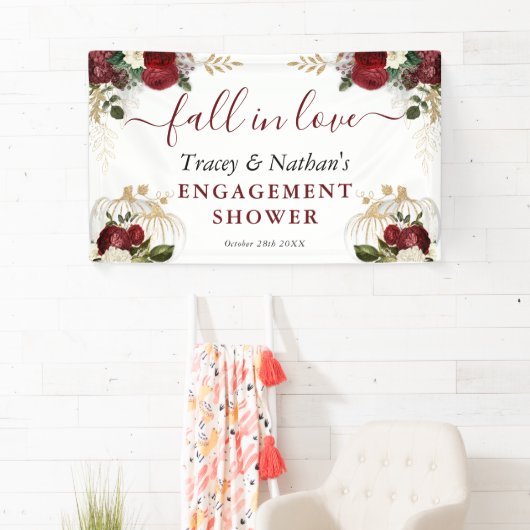 秋インラブ秋フローラカボチャ婚約シャワー 横断幕 (インサイチュ)