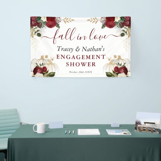 秋インラブ秋フローラカボチャ婚約シャワー 横断幕 (トレードショー)