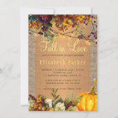 秋インラブ秋フローラバーラップブライダルシャワー 招待状 (正面)