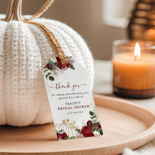 秋インラブ秋フローラパンプキンサンキュービッグ ギフトタグ