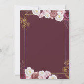 秋インラブ秋フローラブルゴーニュブライダルシャワー 招待状 (裏面)