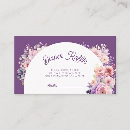 秋インラブ秋フローラベビーおむつラッフルチケット エンクロージャーカード (正面)