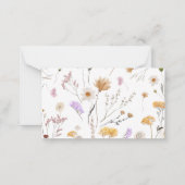 秋インラブ秋フローラベビーシャワーおむつラッフル ノートカード (裏面)