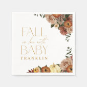 秋インラブ秋フローラベビーシャワー スタンダードカクテルナプキン (正面)