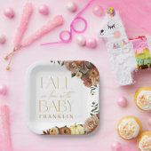 秋インラブ秋フローラベビーシャワー ペーパープレート (パーティー)