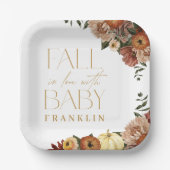 秋インラブ秋フローラベビーシャワー ペーパープレート (正面)