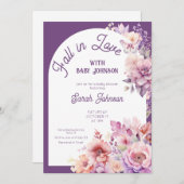 秋インラブ秋フローラベビー開花ベビーシャワー 招待状 (正面/裏面)