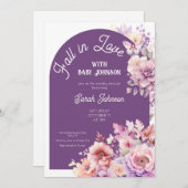 秋インラブ秋フローラベビー開花ベビーシャワー 招待状 (正面/裏面)