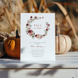 秋インラブ秋フローラリースブライダルシャワー 招待状