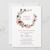 秋インラブ秋フローラリースベビーシャワー 招待状 (正面)